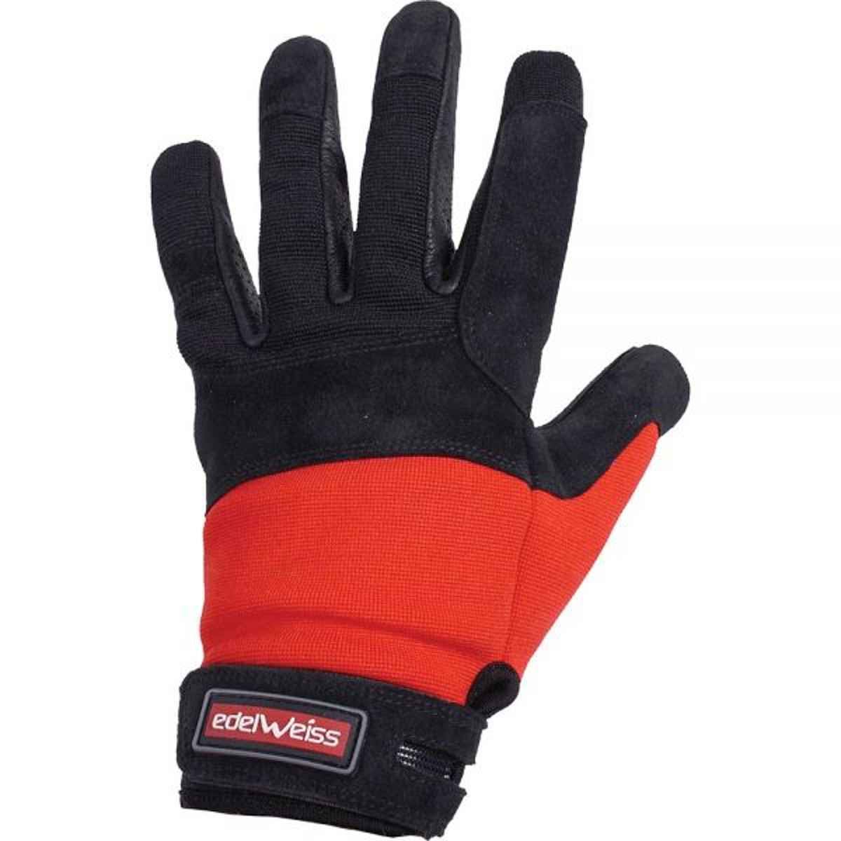 EDELWEISS Control Leather Glove (Black/Red - L)