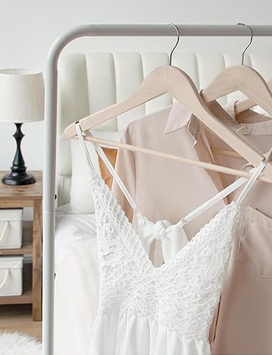 Miniatura 9 de StorageWorks Perchas de madera para camisas, chaquetas, pantalones, trajes, suéteres, madera de loto