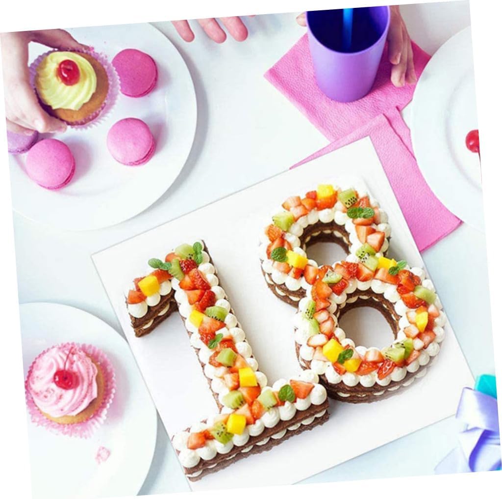 Zerodeko 37pcs Alphabet Cake Stencils Letter Stencils Number Cake Templates Baking Letters Fondant Molds Safe Easy to Use