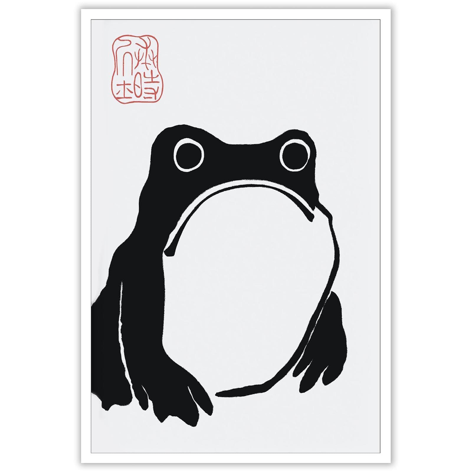 Rubeoxn Haus And Hues Japandi Style Frog Poster Retro Minimalist Matsumoto Hoji Black And White Toad Wall Art Funny Toad Ukiyo Animal Printed Matter For Home Bedroom Dorm Wall Decor 12x16in Unframed