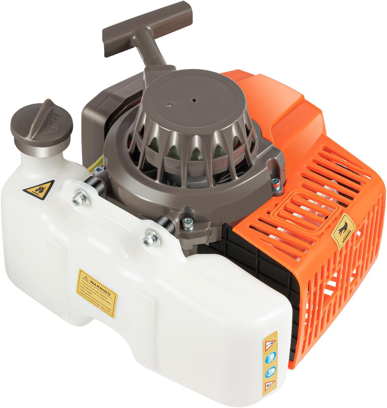 2-Stroke Digging Machine, 63cc 2.2kw Auger Spiral Drill Bit Borer Gas Powered Earth Auger Borer Ground Drill Wheelbarrow Gas Powered Earth Digger with Drill Bit for Farms Orchard Planting (Orange)