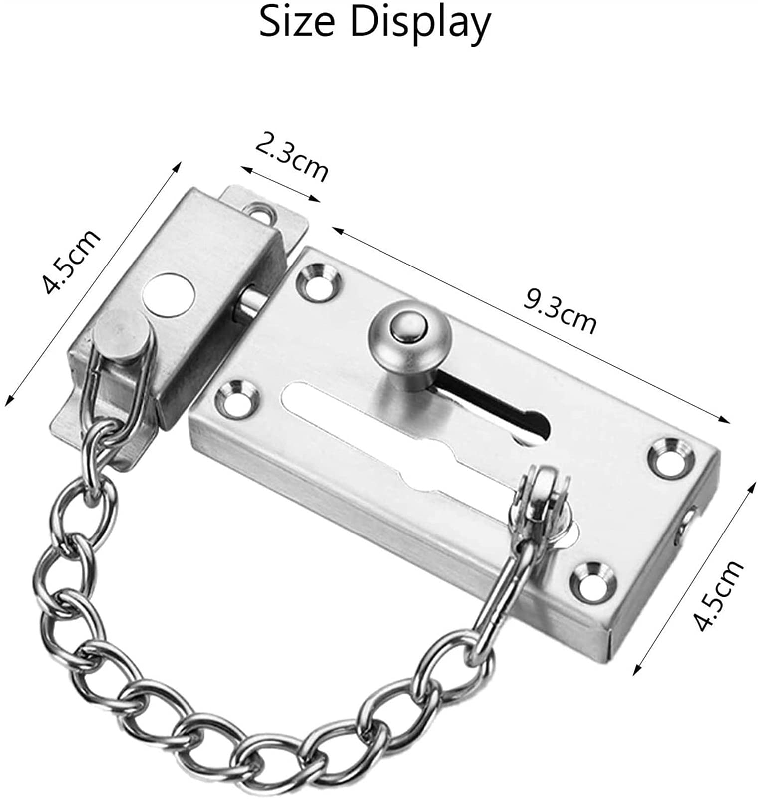 Zamek łańcuchowy do drzwi, łańcuch do drzwi, 1 szt. Metalowy rygiel do użytku domowego Rygiel do drzwi domowych z łańcuszkiem Dwufunkcyjna klamra do drzwi Odważna klamra zabezpieczająca przed kradzież