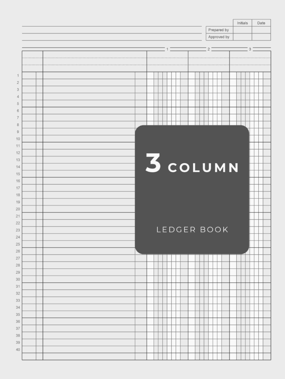 3 Column Ledger Book: Essential Accounting Tool for Bookkeeping | Perfect for Small Business and Personal Finance Management
