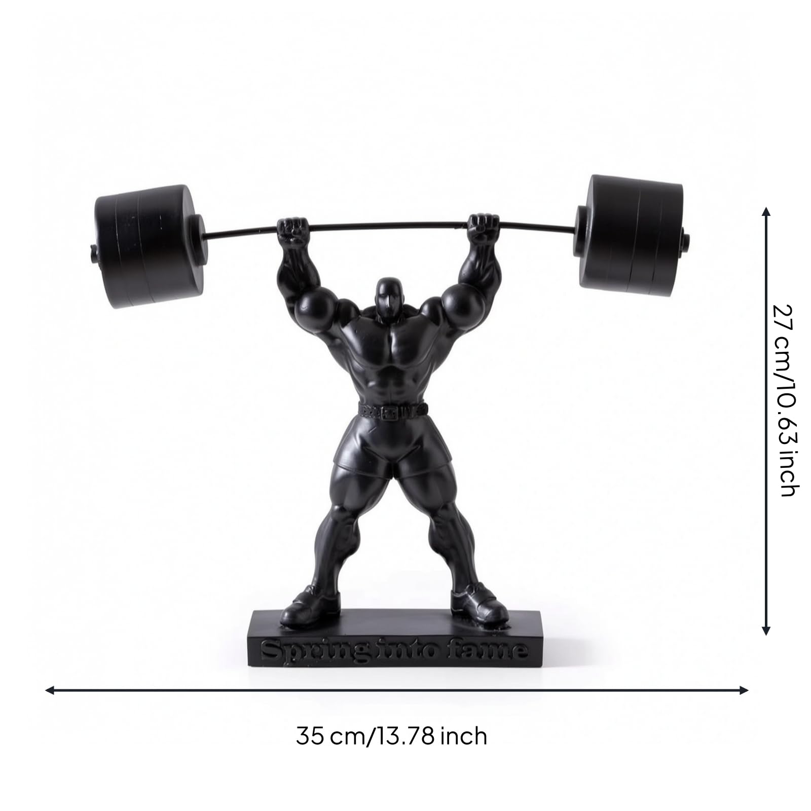 F Fityle Estatua Resina con Acabado Dorado Bronce Escultura Hombre Atlético con Esfera corativa Pieza Exhibición Resistente Base Redonda Acuado para Recepción, Negro, Style to 4