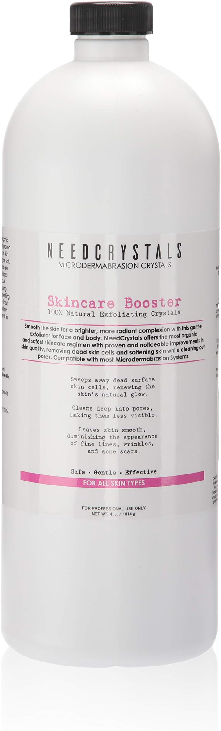 NeedCrystals Microdermabrasion Crystals for Machines, All-Natural Facial Exfoliating Treatment for Dull or Dry Skin, Wrinkles, Blemishes, Scars & More (4 lb, 120 Grit)