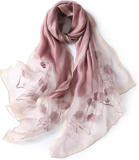 Amazon アンミダ Anmida 超薄手 ストール 大判 花柄 Uvカット Uv やわらか 大判ストール レディース 春夏秋 Uv マフラー スカーフ ストール 刺繍シルク ストール レディース むらさき マフラー 通販