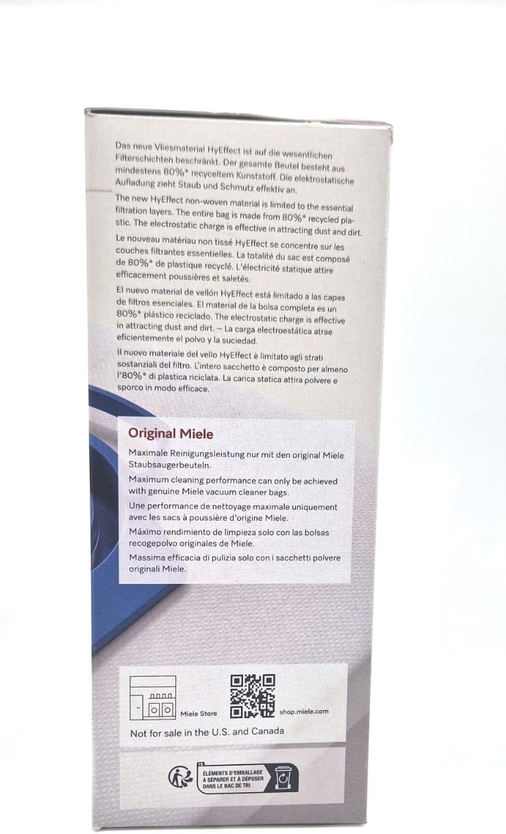 per Miele GN HyClean 3D Efficiency - Sacchetti per aspirapolvere, in microfibra, colore: bianco