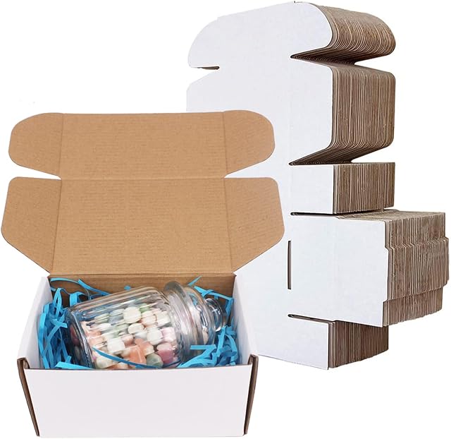 YBCPACK 30 Pack White Cardboard Parcel Postal Boxes - 6x4x3(15x10x7.5cm) Box Mailer,Royal Mail Small Parcel Size,Postal Mailer for Gift Packet,Fast Delivery&Easy to Assemble Shipping box