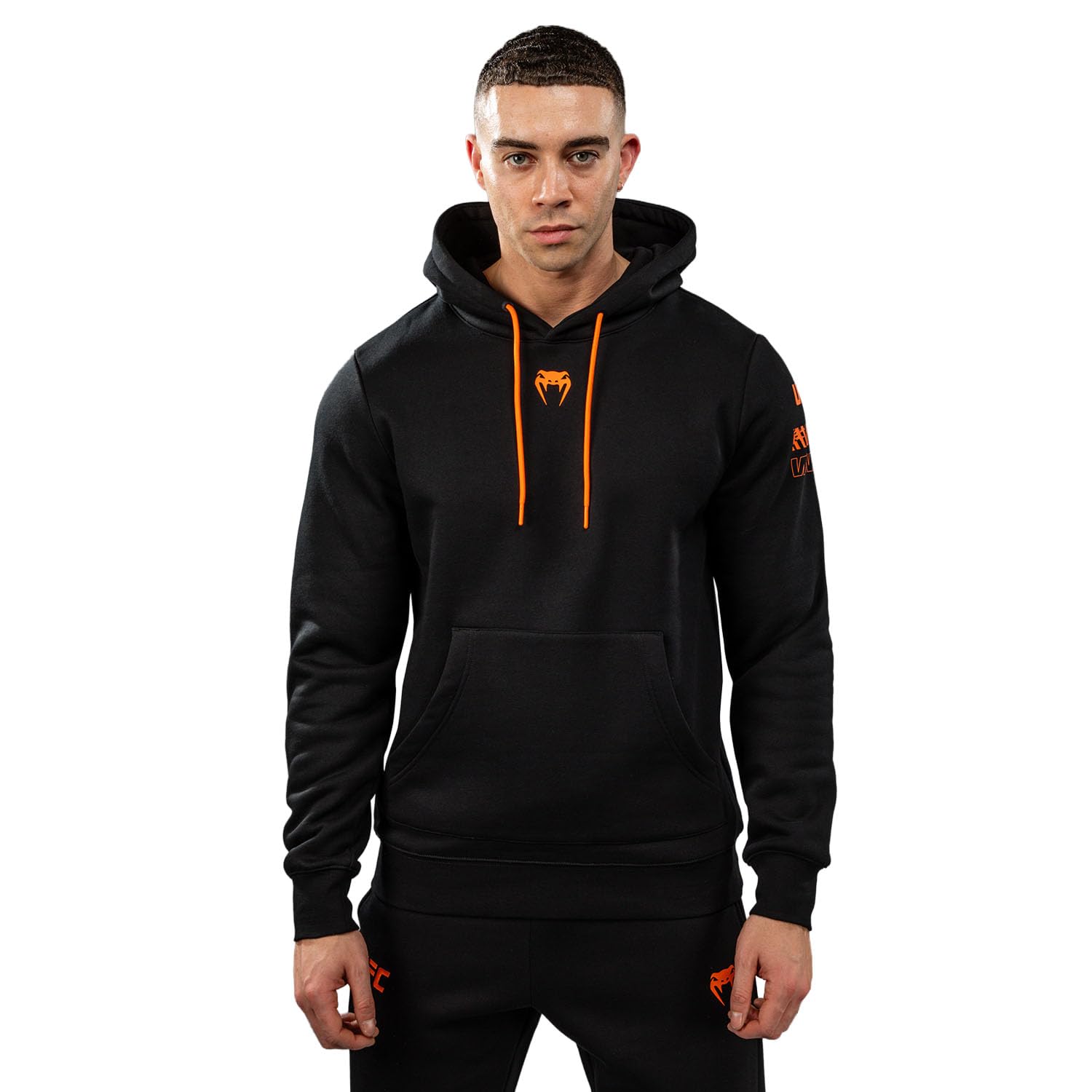 Venum UFC Zenith Men's Black/Orange Authentic Fight Week Plain Version Pullover Hoodie - XL