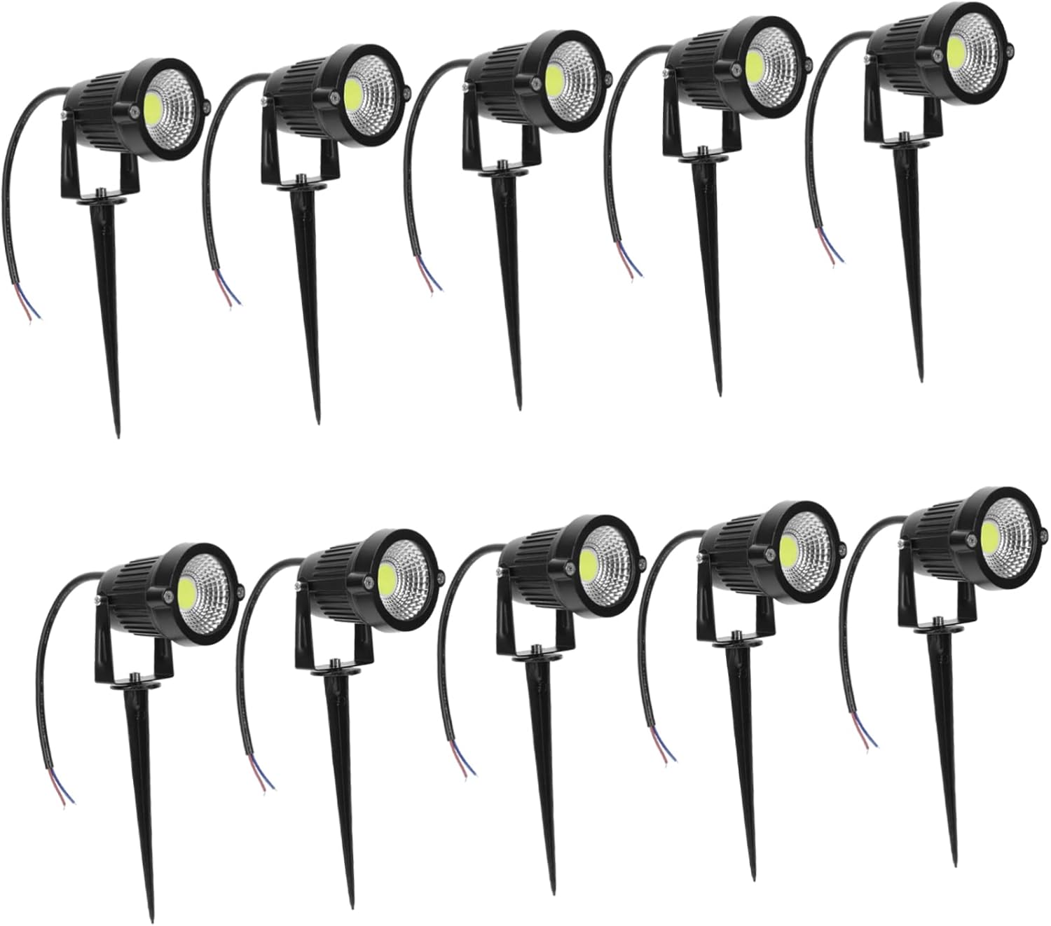 Tofficu 10pcs Solar Led Garden Spotlight Outdoor Lights Rustic Decorative Stick Lamps for Lawn Patio Garden Driveway Pathway
