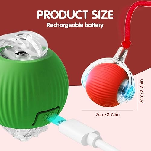 Miniatura 3 de Juguete interactivo para gatos, juguete para gatos de interior, juguetes inteligentes de bola rodante, juguetes para gatos y perros aburridos de