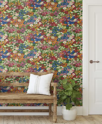 Nextwall Floral Meadow Peel And Stick Wallpaper (Multicolored) #TOP3