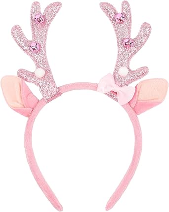 Doneace Christmas Antlers Headband Glitter Reindeer Ears Headbands for Women Christmas Holiday Hair Accessories Winter Party Supplies
