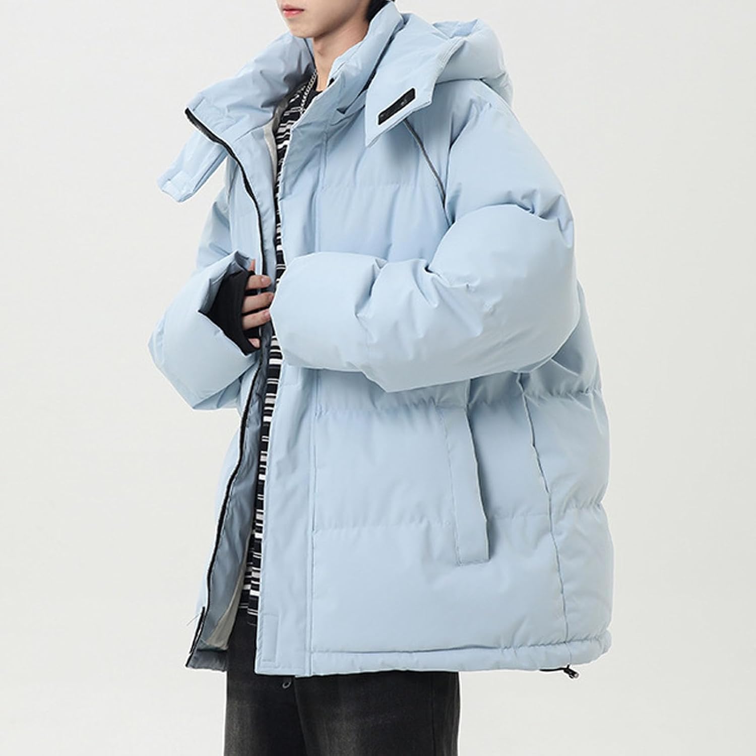Men's Thickened Down Jacket Super Warm Winter Puffer Jacket Snow Coat with Detachable Hood Waterproof Windproof 2025