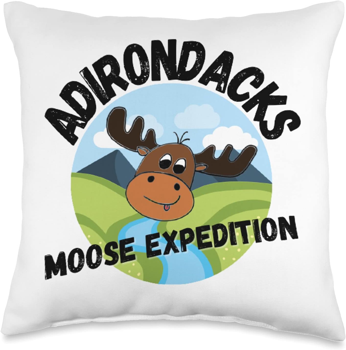 Adirondacks Moose Expedition! Throw Pillow