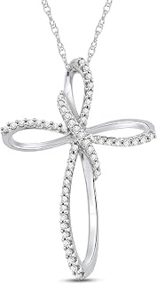 10K Gold Cross Necklace for Women, 18" Rope Chain, Dainty Jewelry