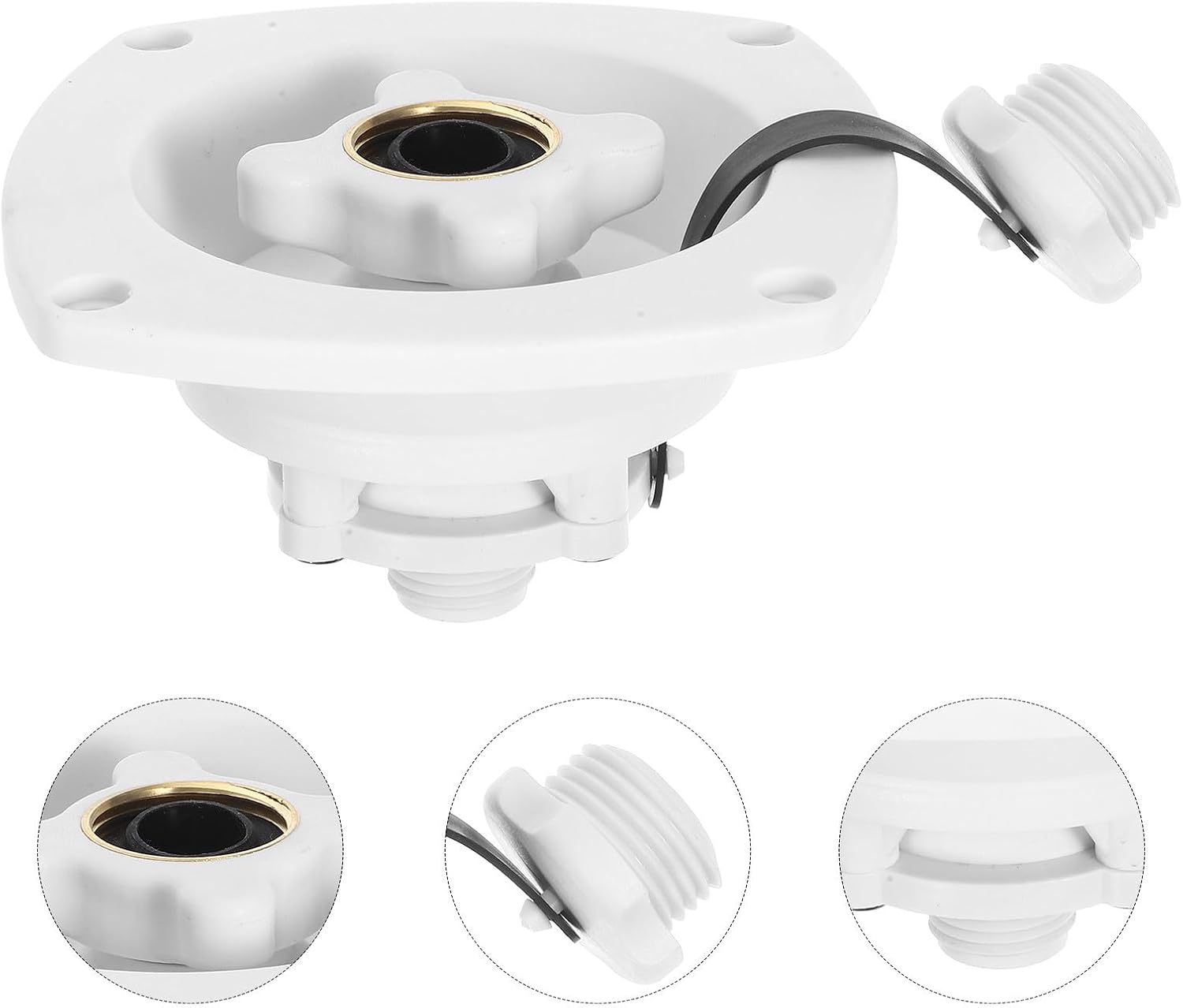 GANAZONO Rv Water Fill Inlet Cap for Trailer and Camper, White Pp Material with Reliable Sealing and Efficient Installation, for Rv Modification and Marine Use