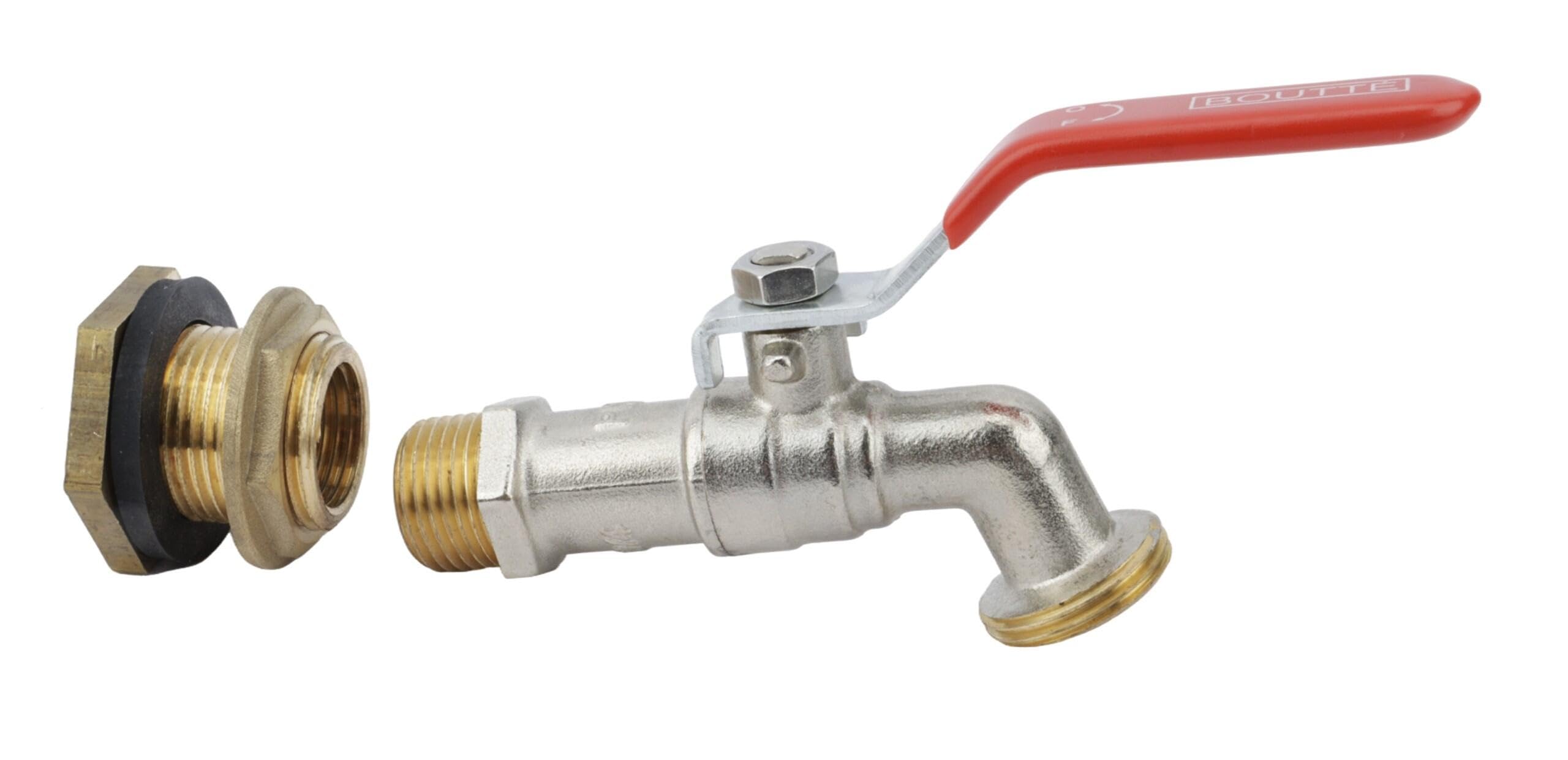 Boutté Kit traversée de cuve laiton Robinet 1/4 tour nez 20x27