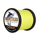 HERCULES Braided Fishing Line 12 Strands, 100-2000m 109-2196 Yards Braid Fish Line, 10lbs-420lbs Test PE Lines for Saltwater Freshwater - Fluorescent Yellow, 15lbs, 300m gallery image