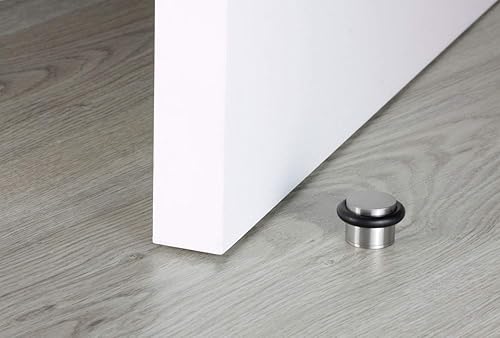 Miniatura 6 de Topes de puerta EVI Tope de puerta de acero inoxidable - Cierre de tornillo - Protector de goma negro - Tope de puerta de 0.94 x 0.83 pulgadas