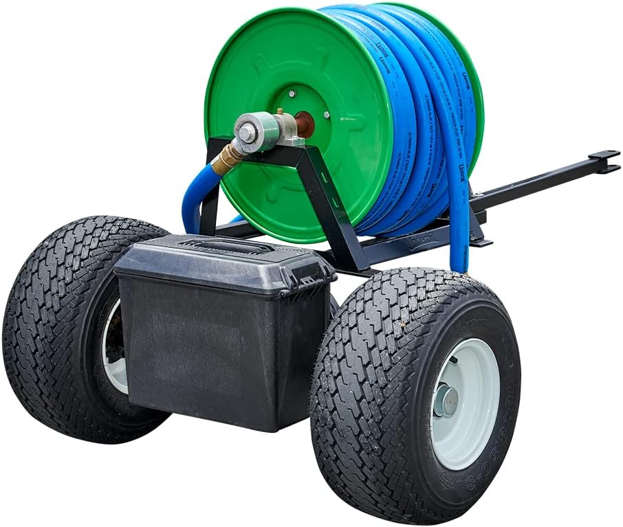 Underhill Hose Reel Holder Caddy, Heavy-Duty, Industrial Quality for Golfing Greens and Sports Fields, Holds Over 150 Feet of ¾ Inch Hose, HC-075