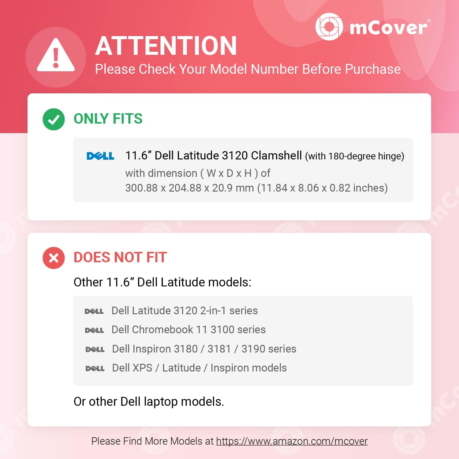 mCover Case Compatible for 2021～2022 11.6" Dell Latitude 3120 Clamshell Windows Notebook Computer Only (NOT Fitting Any Other Dell Models) - Clear