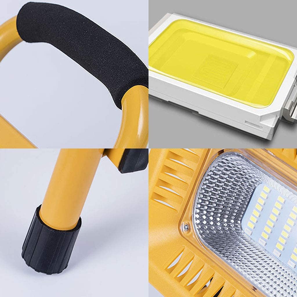 Luce da lavoro a LED ricaricabile, proiettore portatile per uso esterno, IP66, impermeabile, luce di emergenza per campeggio, barbecue, casa e illuminazione da campo