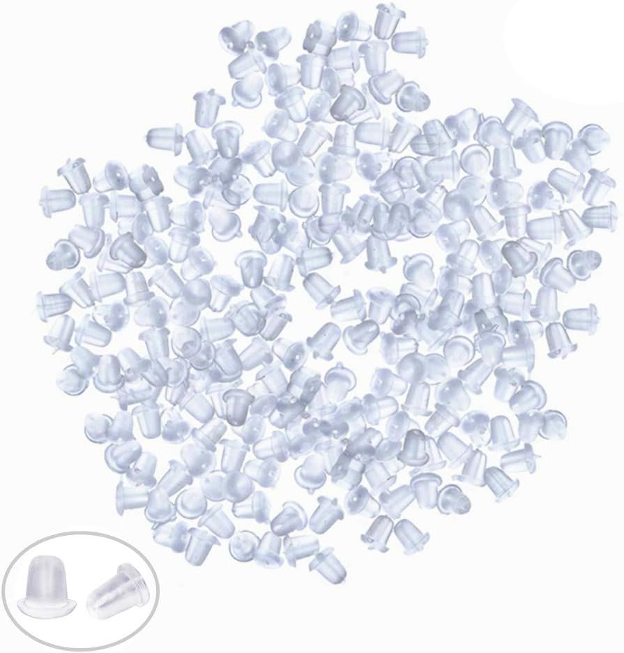220Pcs Earring Backs Replacements, Upgrade Rubber Earring Backing Droopy Ears, Compact Clear Ear Safety Back Pads for Fish Hook Wire Earrings DIY Making- for Women or Baby