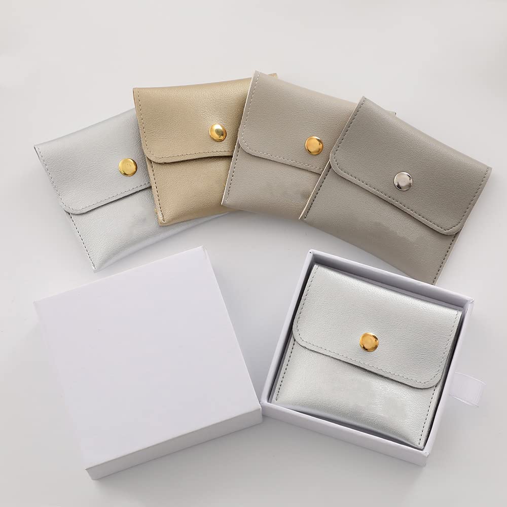 DABIN 50 Pcs/Lot Sac à Bijoux en Cuir PU présente des Pochettes pour Collier Paquet Cadeau de Mariage de noël