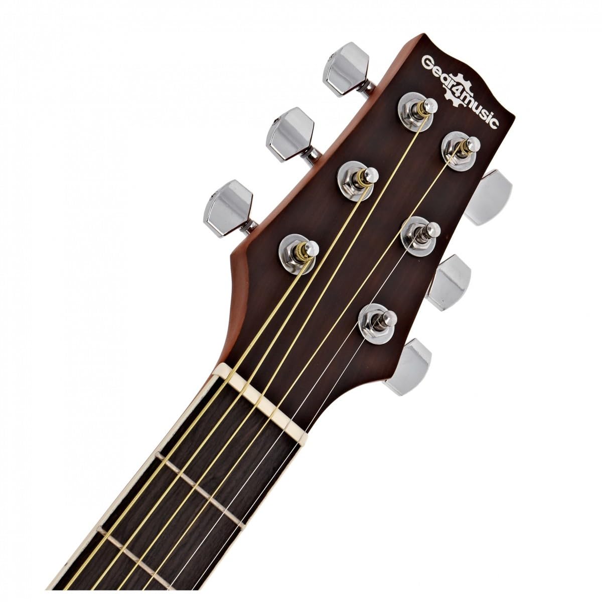 Pacchetto Completo con Chitarra Acustica Roundback di Gear4music Nero | Design Roundback Nero, Pickup e Accordatore K-2T Integrati, Corpo ABS Resistente al Feedback, Pacchetto Completo