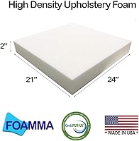 Vista 2 de FOAMMA 2" x 21" x 24" Upholstery Foam High Density Foam (Chair Cushion Square Foam for Dinning Chairs, Wheelchair Seat Cushion Replacement)