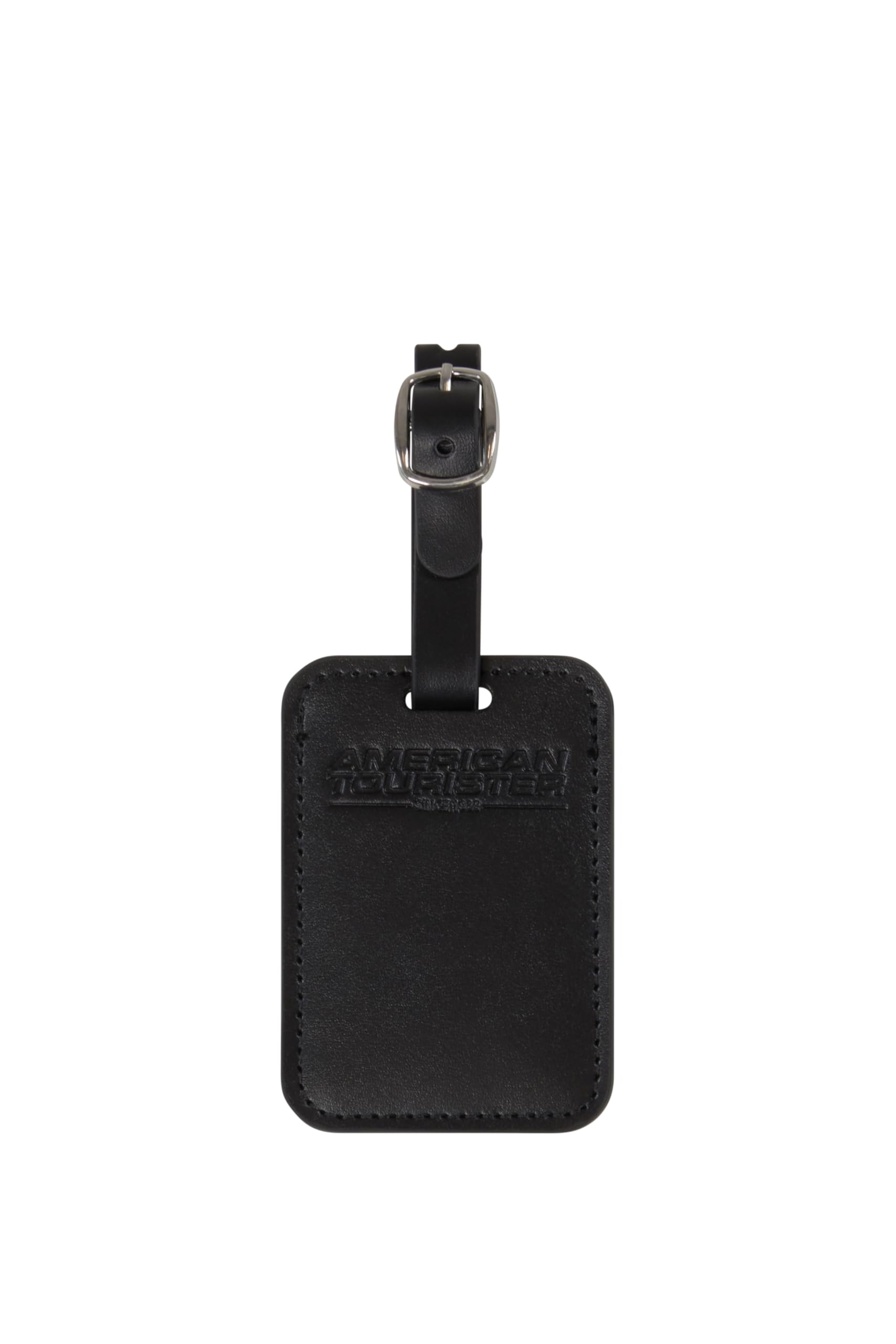 American Tourister Luggage Tags - for suitcases and Bags, with Adjustable Strap, Address Card Included, Set of 2, Black