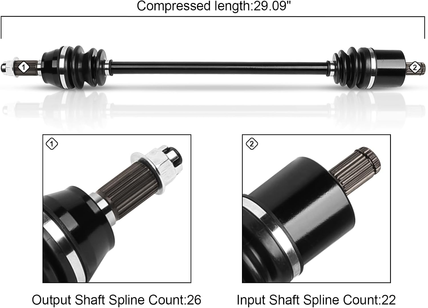 Front Left or Right CV Axle For 2014 For Polaris RZR 4 900,2012 For Polaris RZR 4 XP 900,2013 For Polaris RZR XP 4 900,2011 2012 2013 For Polaris RZR XP 900 1332825 1pc