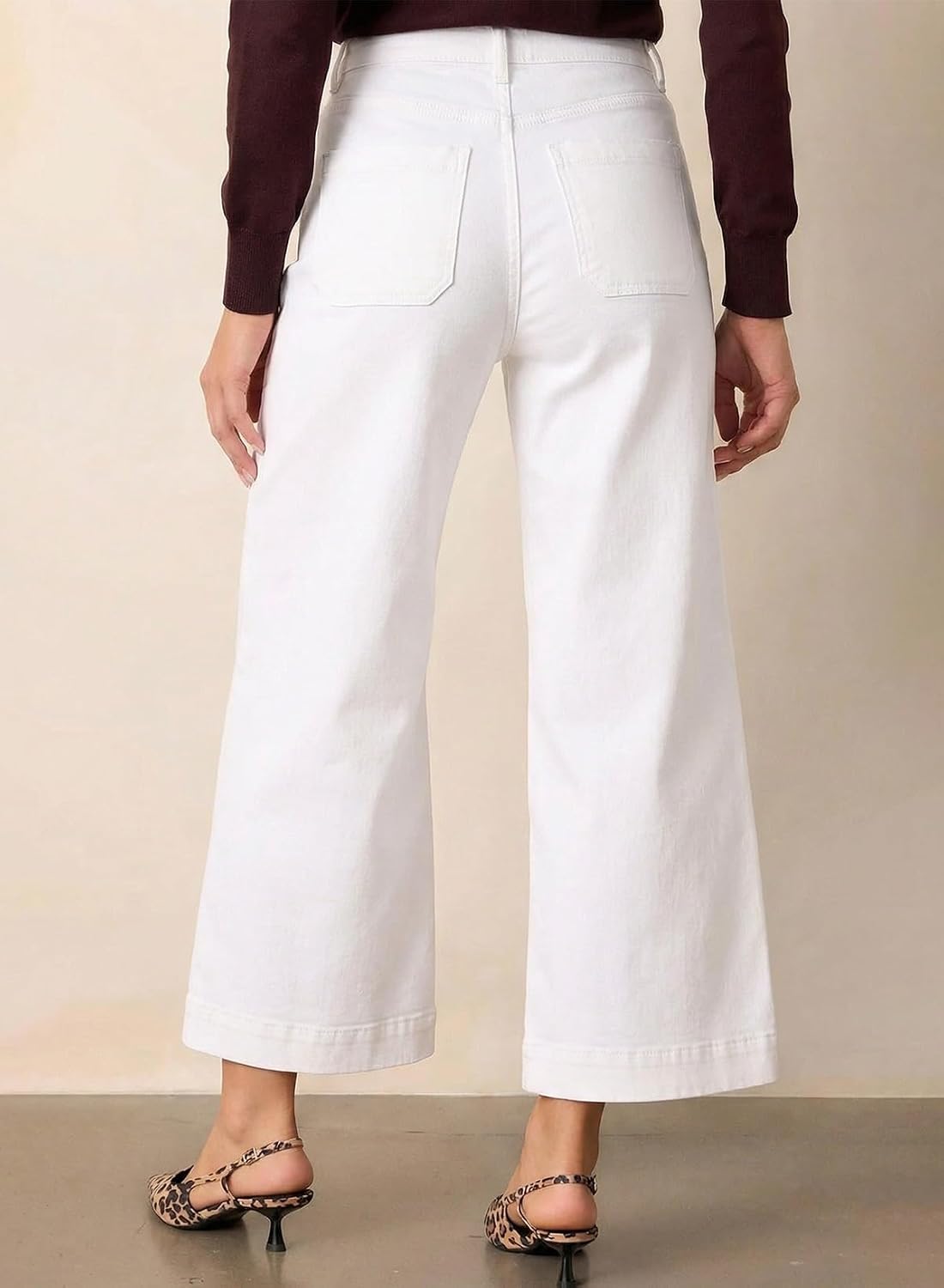 Eytino Plus Size Jeans for Curvy Women High Waisted Wide Leg Stretchy Straight Leg Ankle Denim Pants with Pockets(1X-5X)