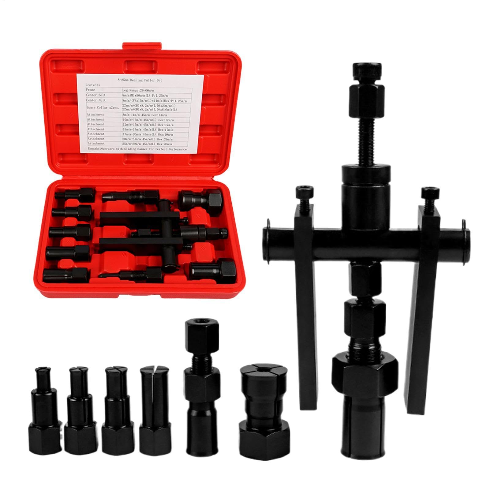 Set Estrattore Cuscinetti Moto Presa Antiscivolo per Uso Pesante | Per Cuscinetti Ciechi su Moto per Manutenzione Meccanica e Officina