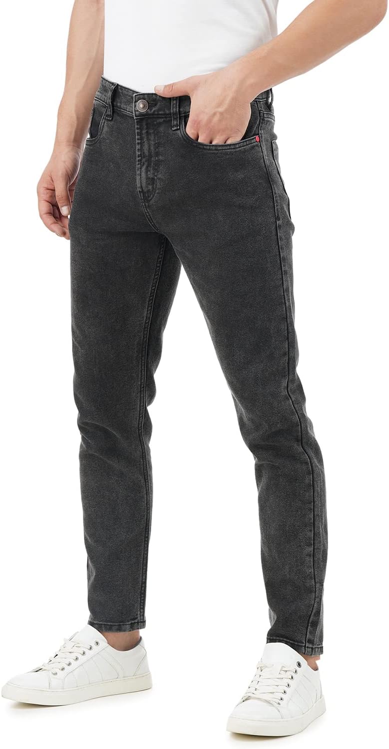 Men's Mid Rise Slim Jeans (INKSS23MJN-006_Grey Dilemma_34)