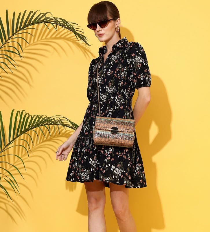 Image of Sheetal Associates Women's Casual Half Sleeve Crepe Shirt Dress