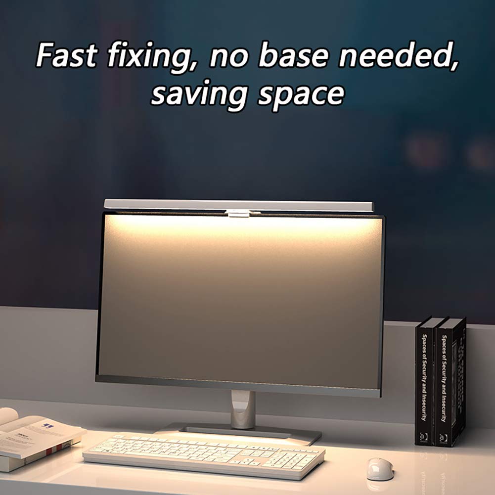 RSGK Monitor komputerowy ekran wisząca lampka, bez użycia elektronicznego czytania LED na ekranie, 3 temperatury barwowe, klips zasilany przez USB do laptopów i biur