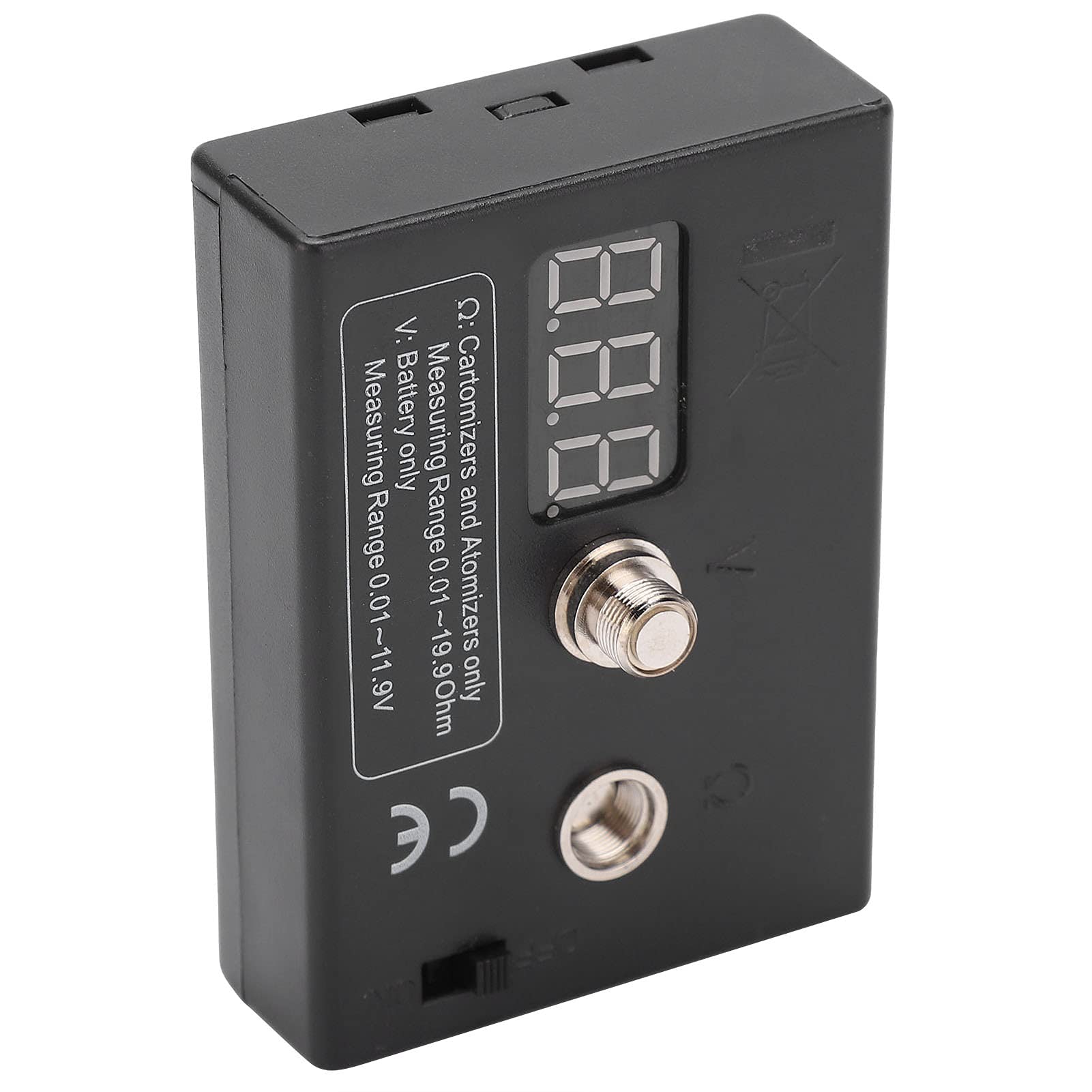Probador de Resistencia de Bobina Digital, Medidor de Resistencia OHM, Lector de Medición, Herramienta de Bricolaje para Atomizador 3V 0.01 a 20Ω