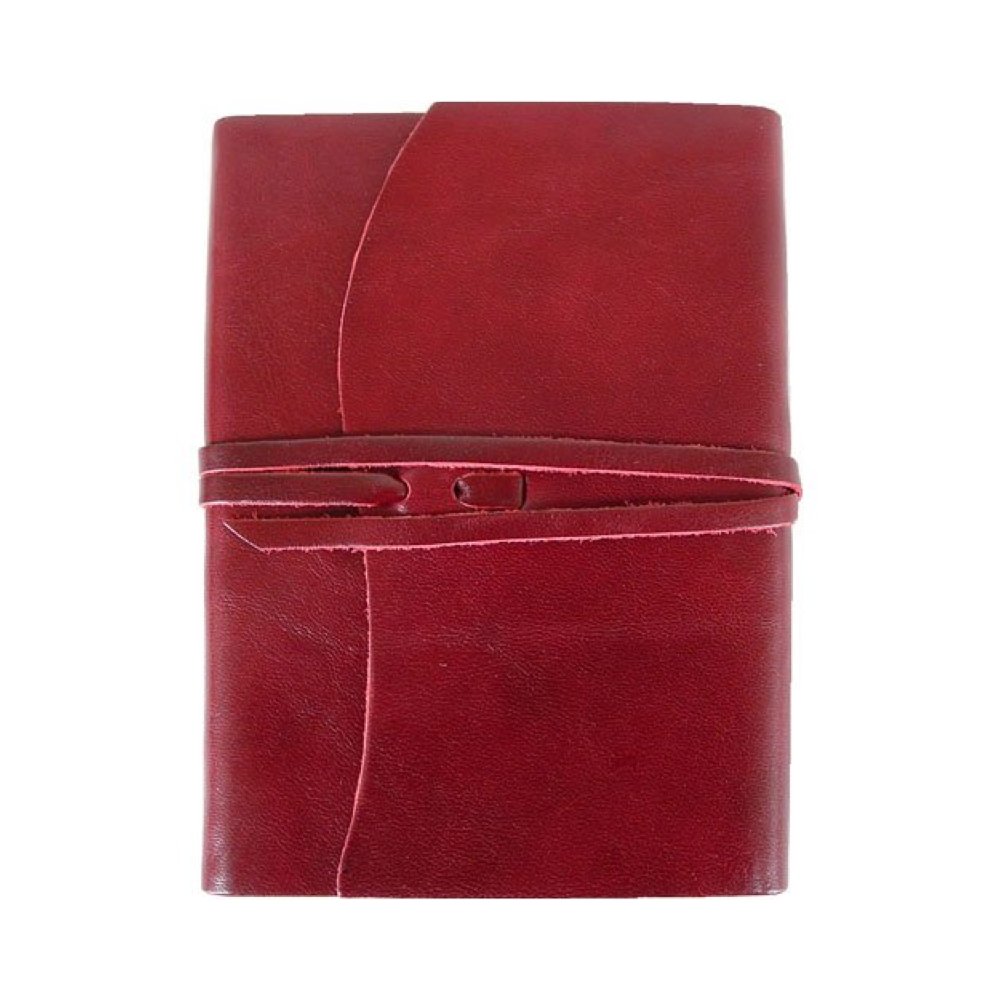 Cavallini & Co. Roma Lussa - Diario in pelle con patta e chiusura a cravatta, 13 x 18 cm, colore: Rosso (416 pagine)