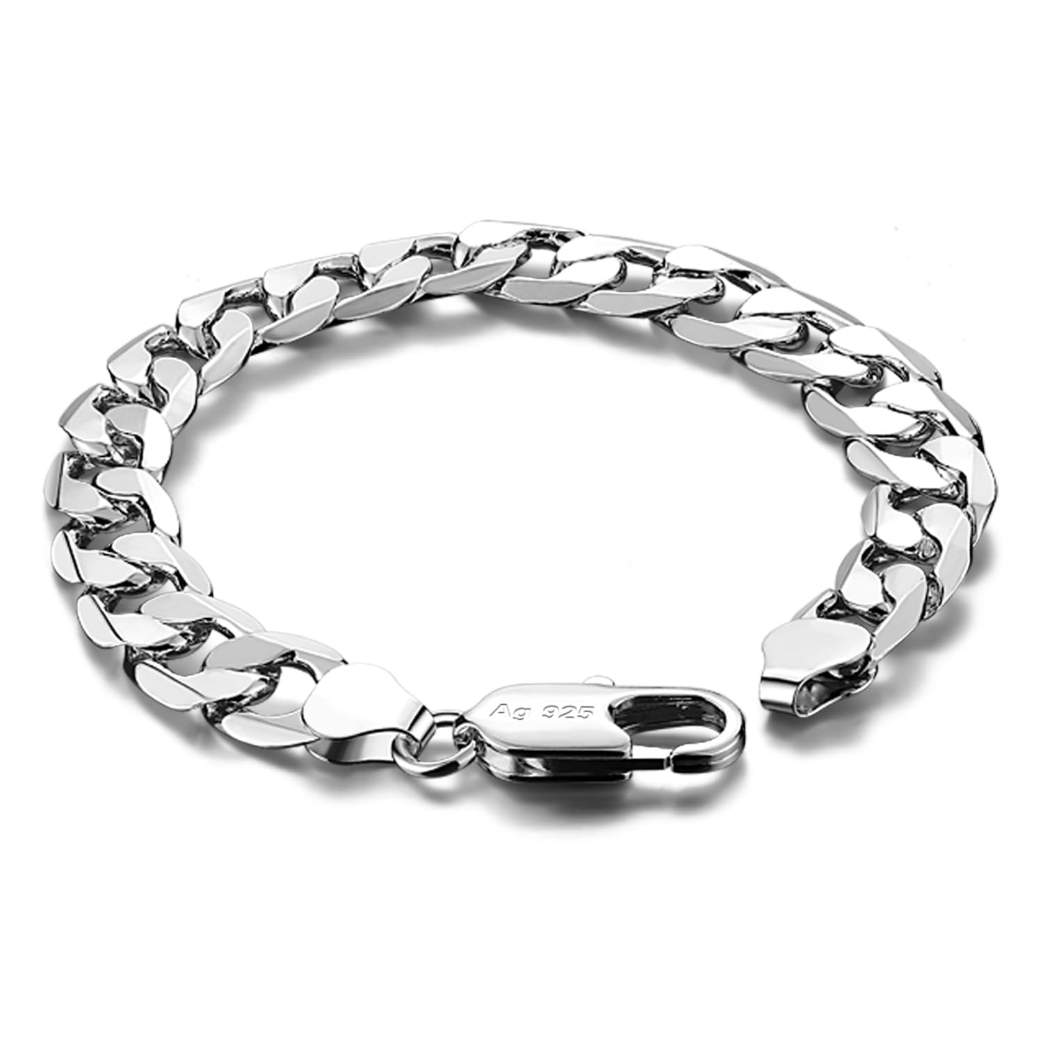 Dankadi - Pulsera cubana maciza, 10 mm, 12 mm, plata 925, para hombre, de 7 a 10 pulgadas, cadena de malla grande, con cierre de dragón, eslabón dorado, punk Hip Pop Miami