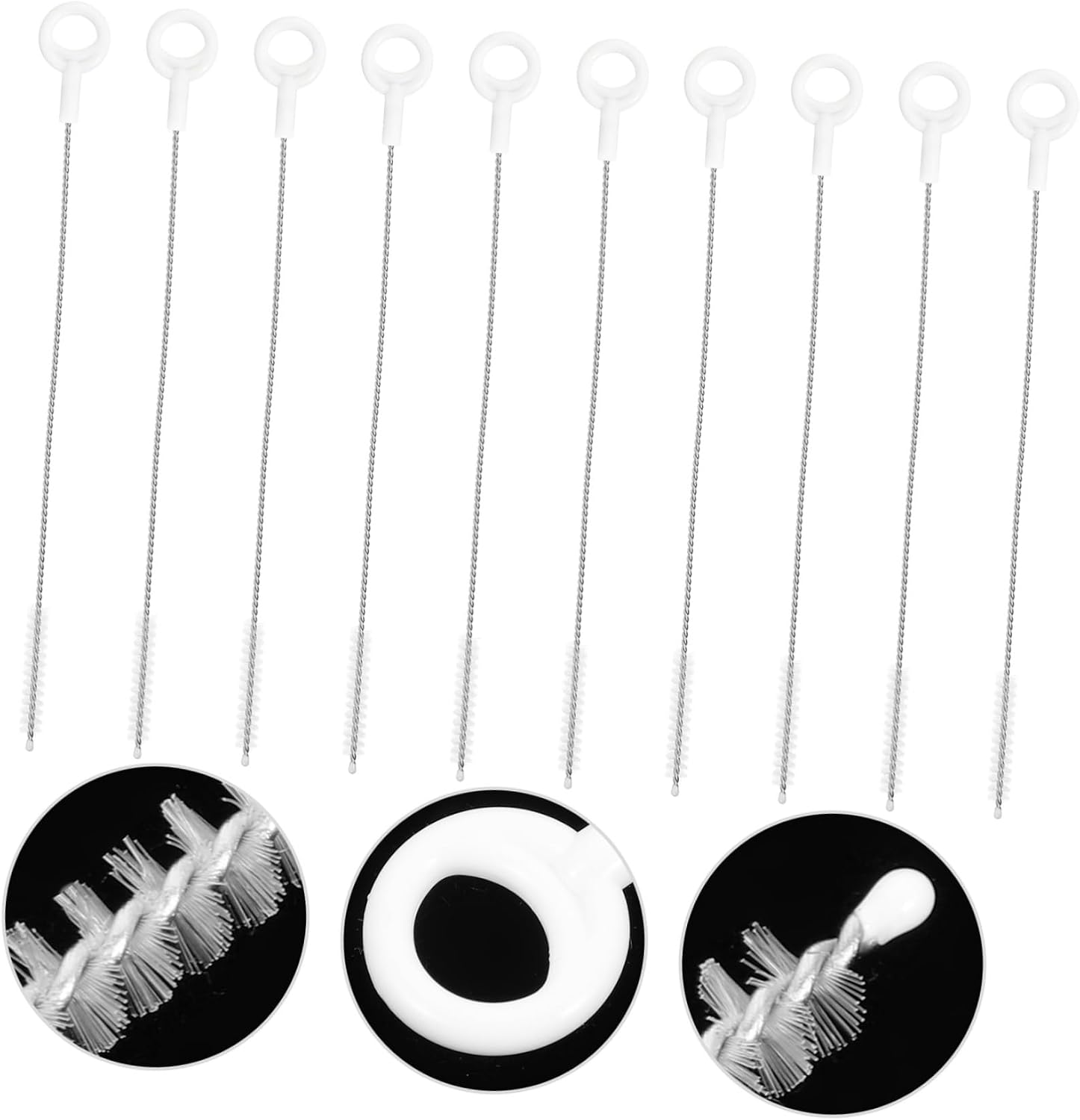 BESPORTBLE 5sets 10pcs Straw Cleaning Brush Durable and Portable Feeder Straw Cleaner Tool with Non Slip Handle for Bottles Water Bottles Gentle Bristles Space Saving Design 10pcs*5