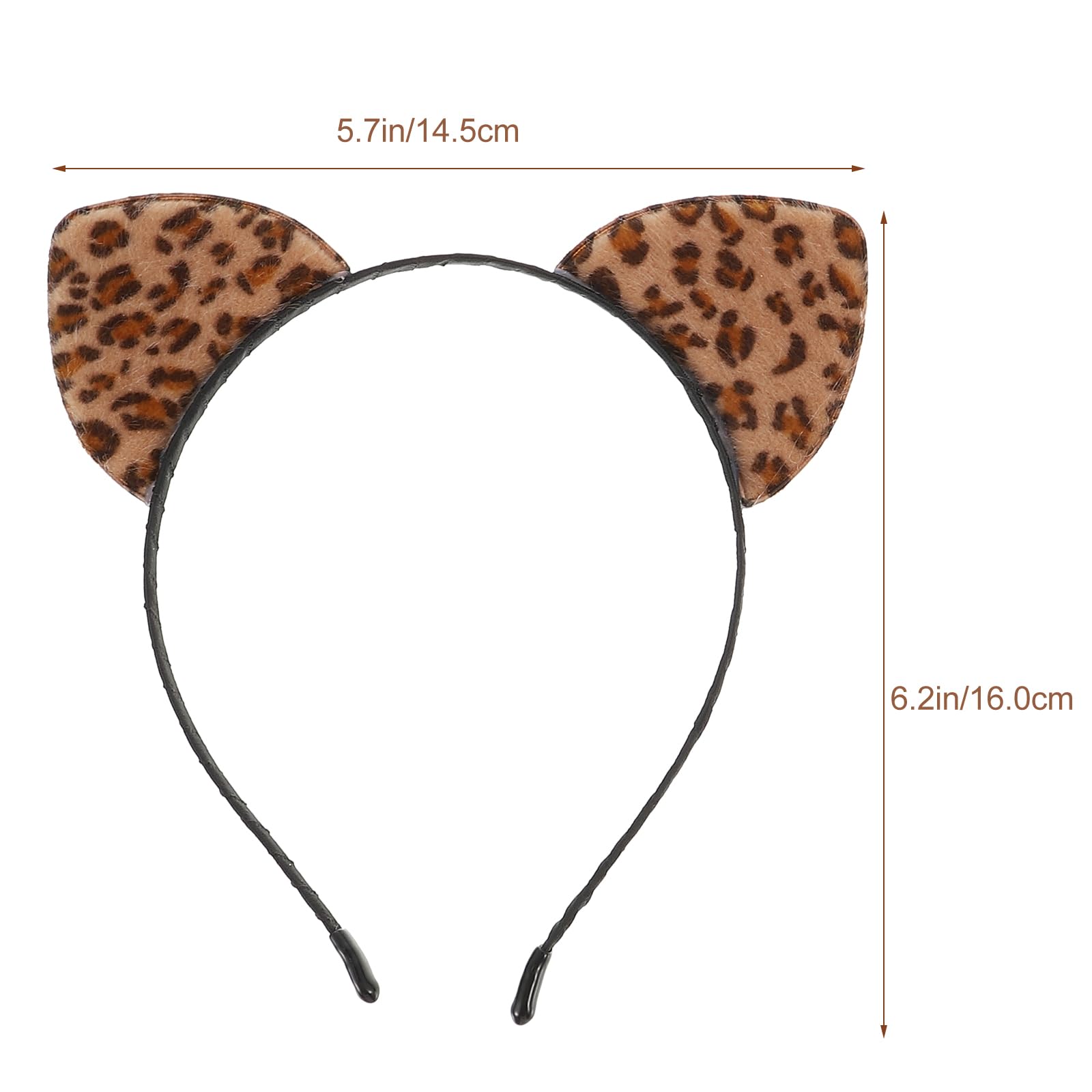 FRCOLOR 2PCS Leopard Cat Ears Headband Anime Cartoon Halloween Headwear Metal Ears Headband for Halloween Costume Party Carnival Christmas New Years Eve - Image 2