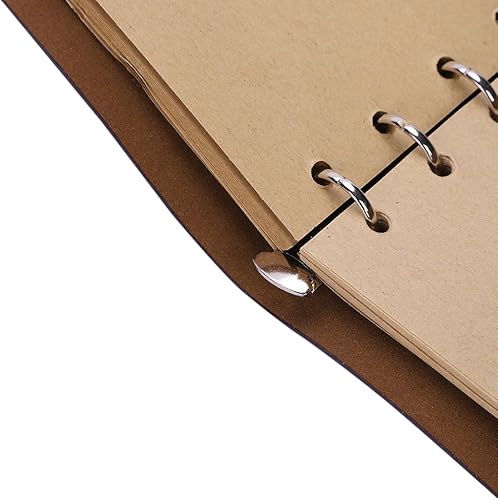 Miniatura 6 de Cuaderno de piel con diseño de mariposa, estilo vintage, recargable, cuaderno de bocetos, encuadernado en espiral, con páginas en blanco sin forro,