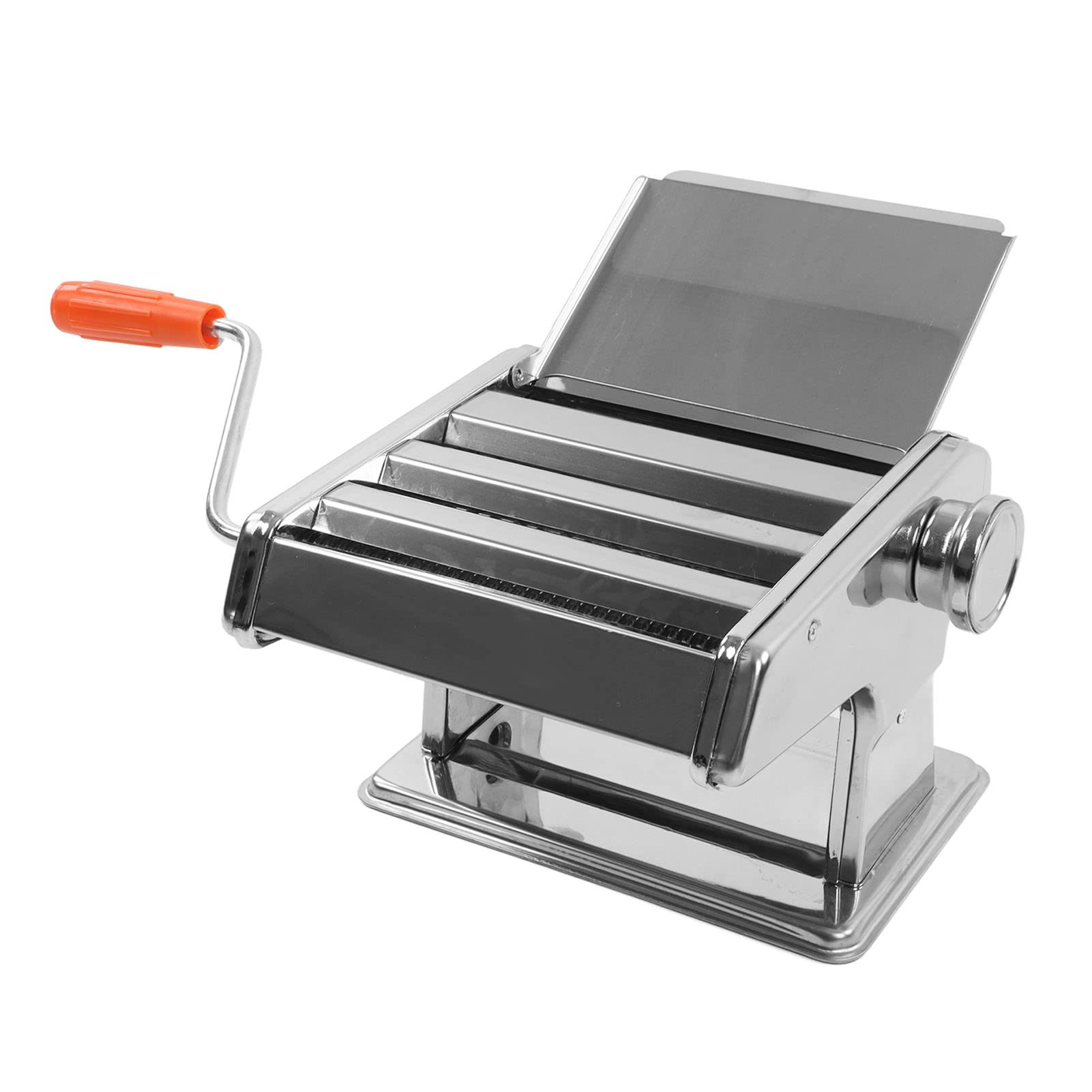 Nudelmaschine aus Edelstahl, Manuelle Nudelmaschine, 9 Stärkeeinstellungen, 3 Schneidbreiten, Rutschfester Griff, Tischklemme für Nudeln und Lasagne in der Küche zu Hause