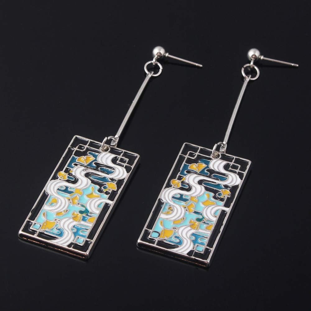 Anime Kamado Tanjiro Hanafuda Earrings - Kimetsu No Yaiba Hanafuda Earrings - Cosplay Accessories For Womens Girls image 2