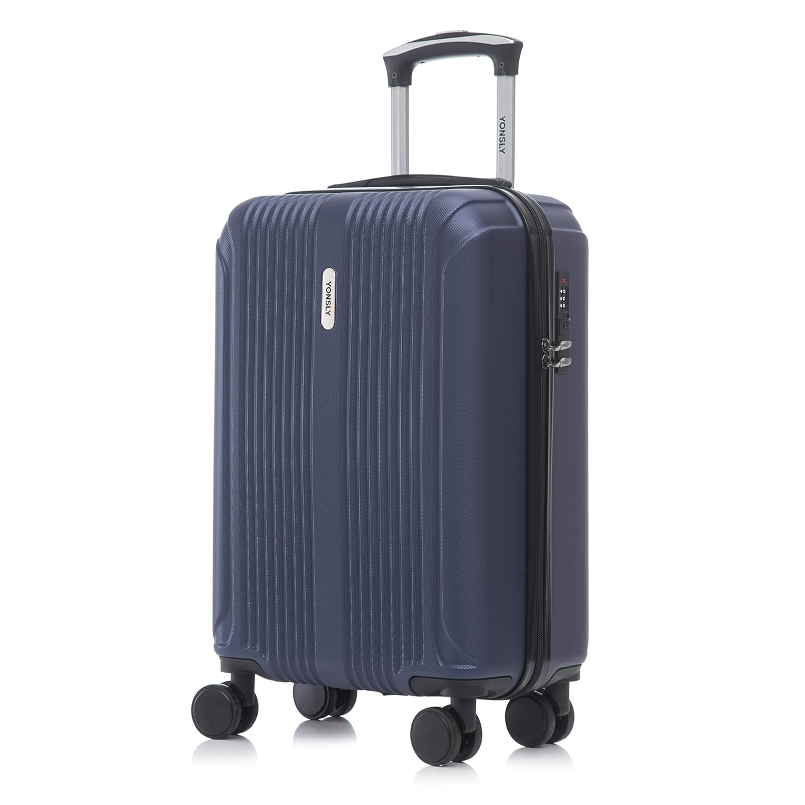 yonsly Koffer Suitcase, Trolley Reisekoffer, Rollkoffer Handgepäck mit 4 Rollen 360°, ABS Hartschalen, Sicherheitsschloss, Weicher Gummigriff, 210D-Futter