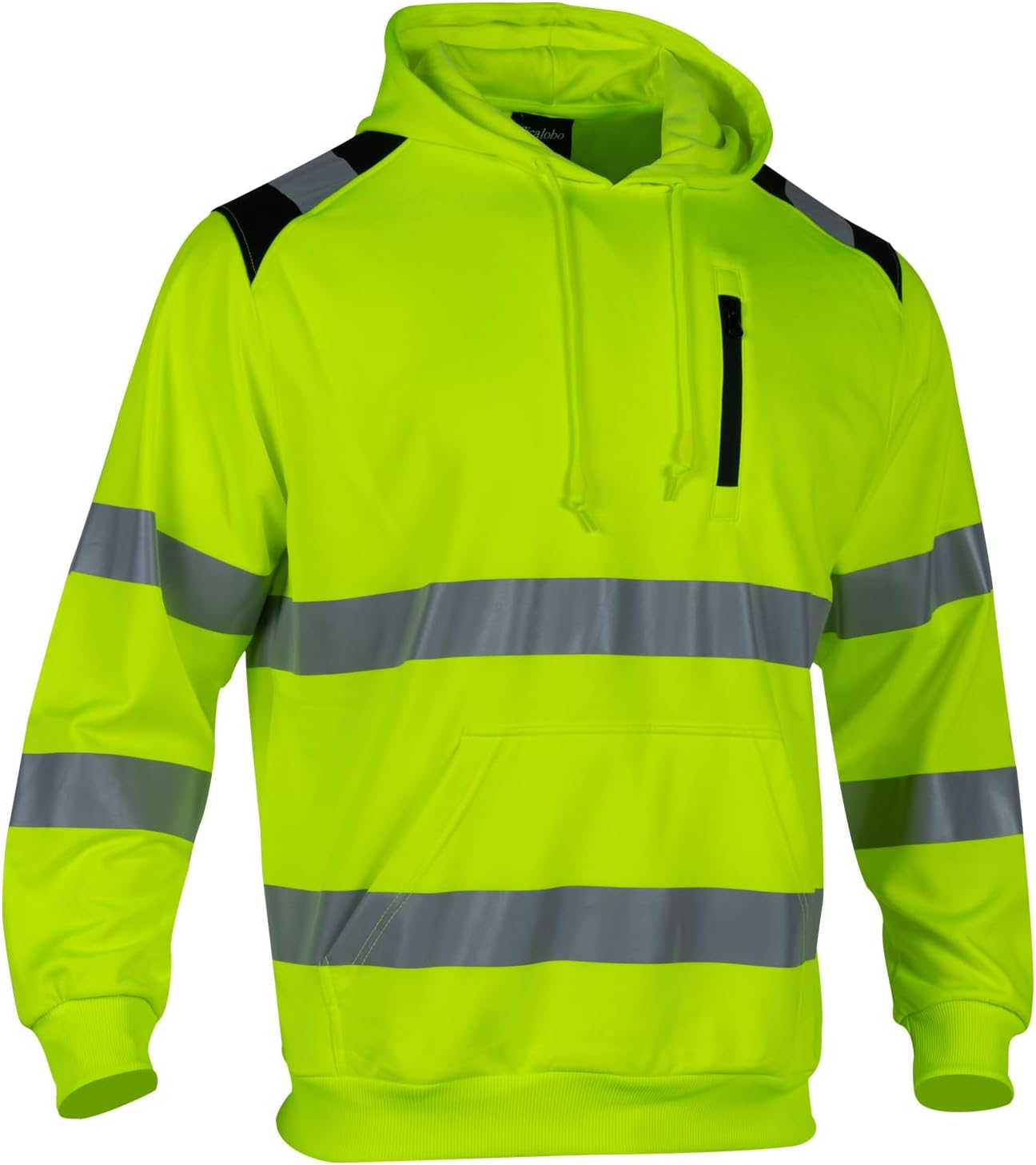 High Visibility Reflective Long Sleeve Safety Hoodie for Men,Hi Vis ANSI Class Construction Work Sweatshirt - Image 2