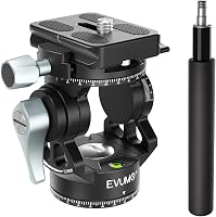 EVUMO Mini Állványfej - Dupla Panoráma 360° Kameraállvány Videófej, 250g Fluid Fej, Arca-Swiss Kompatibilis, DSLR/Kamera/Telefon, 4kg Teherb 1