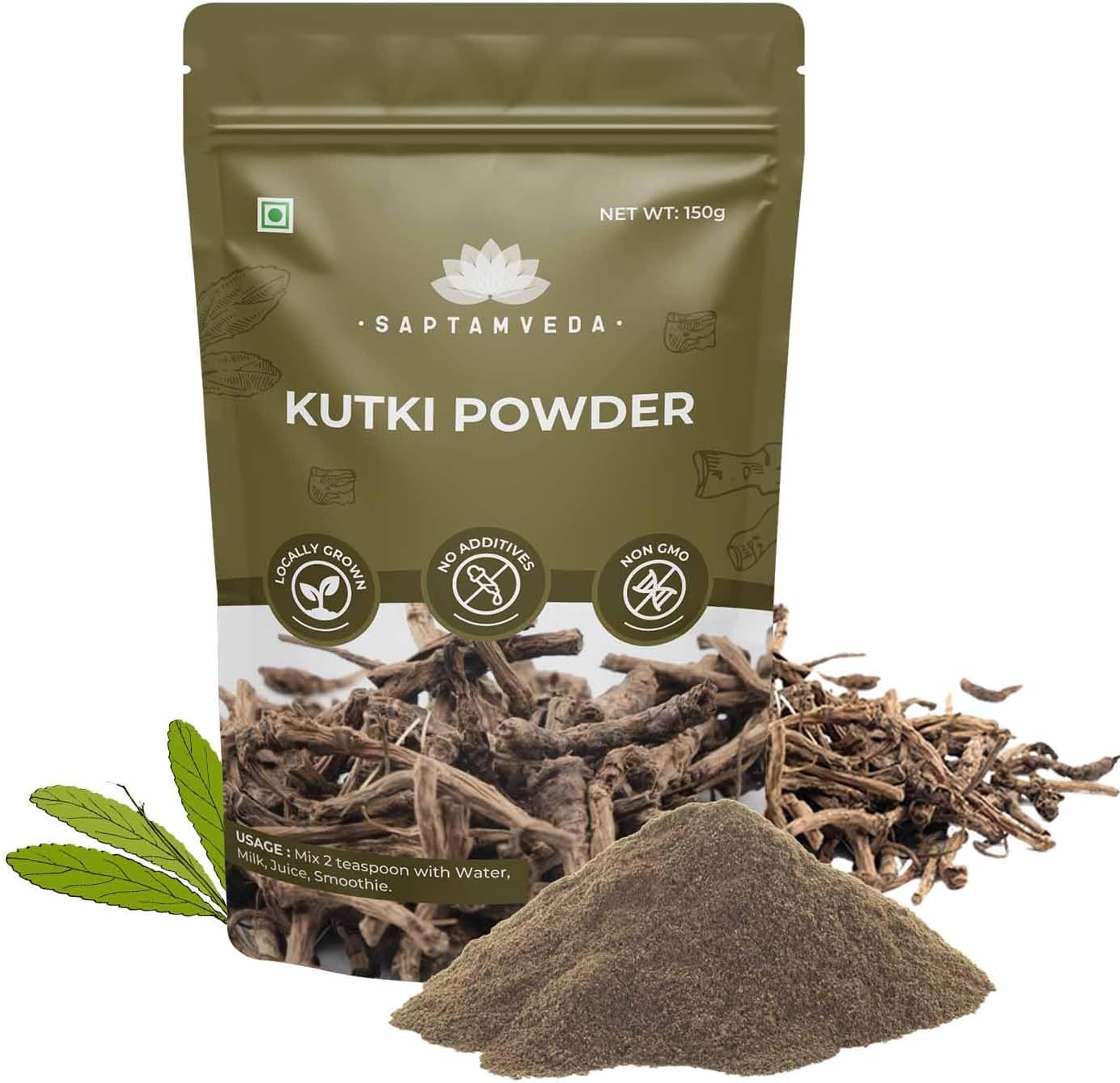 SAPTAMVEDA Premium Kutki Powder5.29 Ounce, (150 Gm Pack of 1) - Liver Support & Detox